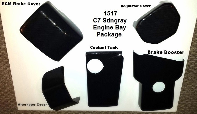 C7 Corvette Carbon Fiber Style and Others Styles, Engine Bay 5 Piece Package